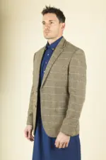 Cavani Albert Men's Tweed Herringbone Grey Brown Blazer - Image 7