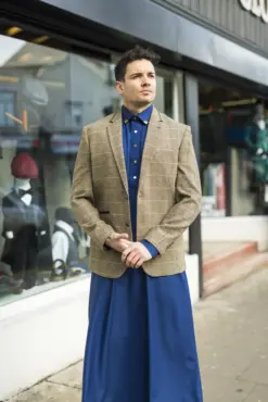 Alternative view of Cavani Albert Men's Tweed Herringbone Grey Brown Blazer