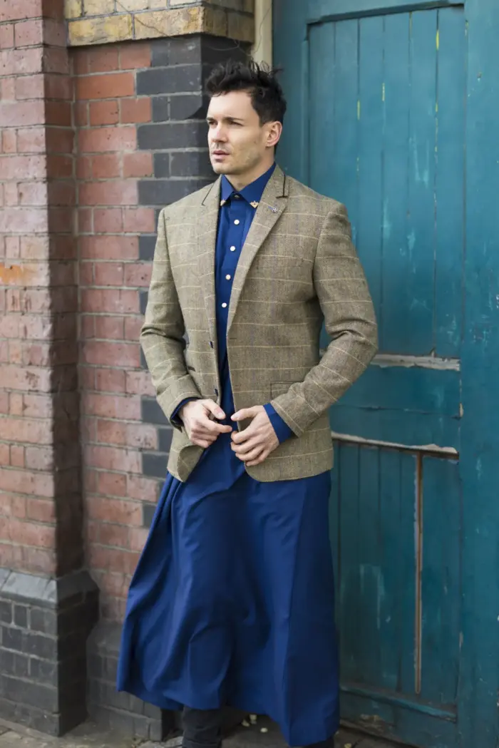 Cavani Albert Men's Tweed Herringbone Grey Brown Blazer - Image 1