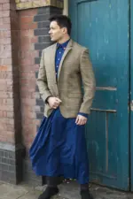 Cavani Albert Men's Tweed Herringbone Grey Brown Blazer - Image 3