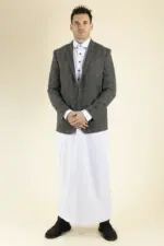 Cavani Albert Men's Tweed Herringbone Grey Brown Blazer