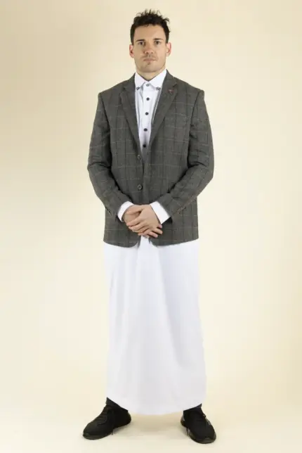 Cavani Albert Men's Tweed Herringbone Grey Brown Blazer