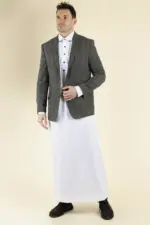 Cavani Albert Men's Tweed Herringbone Grey Brown Blazer - Image 2