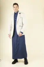 Cavani Caridi - Men's Tweed Check Beige Wedding Blazer - Image 2