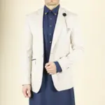 Cavani Caridi - Men's Tweed Check Beige Wedding Blazer