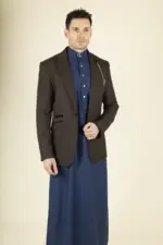 Cavani Caridi - Men's Tweed Check Brown Blazer - Image 5