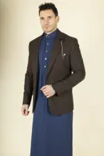 Cavani Caridi - Men's Tweed Check Brown Blazer - Image 6