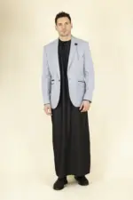 Cavani Caridi - Men's Tweed Light Blue Wedding Blazer - Image 2