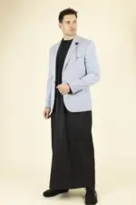 Cavani Caridi - Men's Tweed Light Blue Wedding Blazer - Image 3