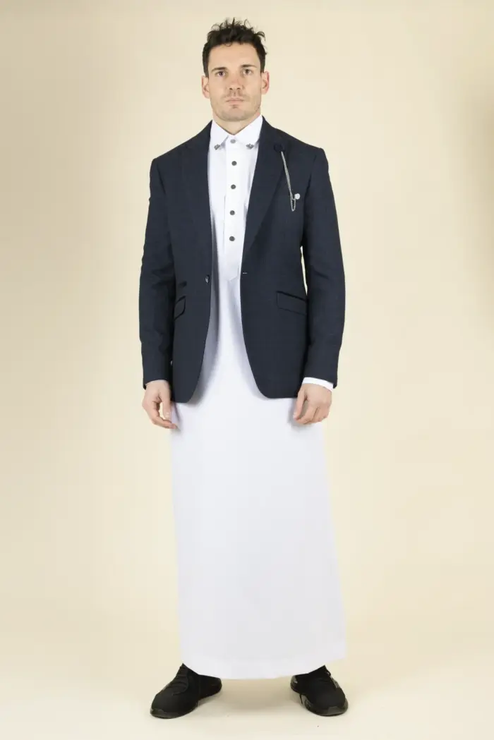 Cavani Caridi - Men's Tweed Navy Blue Classic Blazer - Image 1