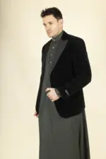 Men's Black Velvet Tuxedo Blazer Wedding | TruClothing - Image 3