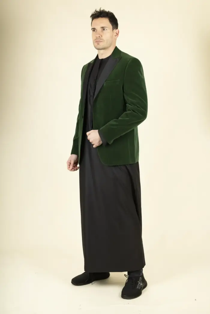 Men's Green Velvet Tuxedo Blazer Wedding | TruClothing - Image 2