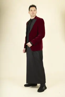 Alternative view of Men's Wine Velvet Tuxedo Blazer Wedding | TruClothing