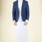 Paul Andrew Alex - Men's Blue Brown Check Wedding Blazer