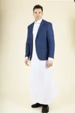 Paul Andrew Alex - Men's Blue Brown Check Wedding Blazer - Image 2