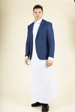 Alternative view of Paul Andrew Alex - Men's Blue Brown Check Wedding Blazer