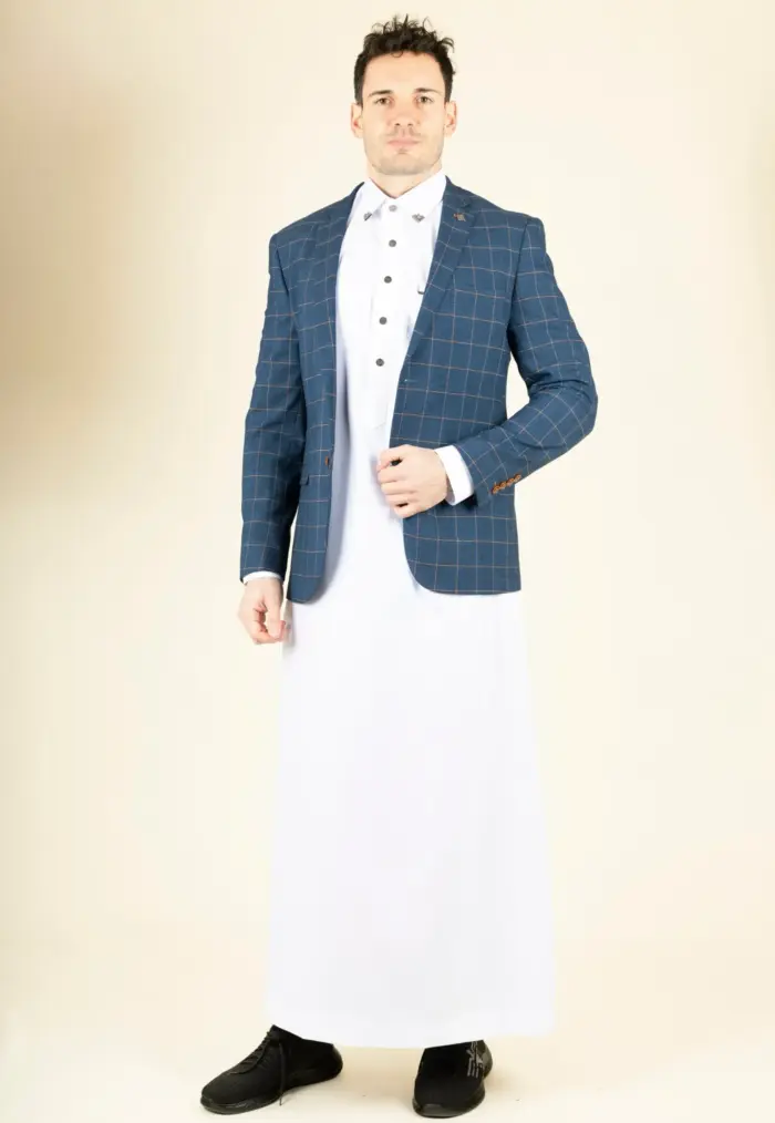 Paul Andrew Hamleys - Men's Blue & Orange Check Blazer - Image 1