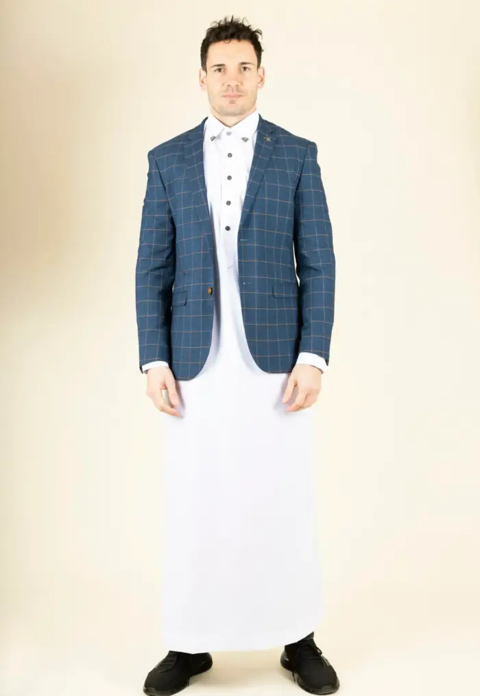 Paul Andrew Hamleys - Men's Blue & Orange Check Blazer - Image 2