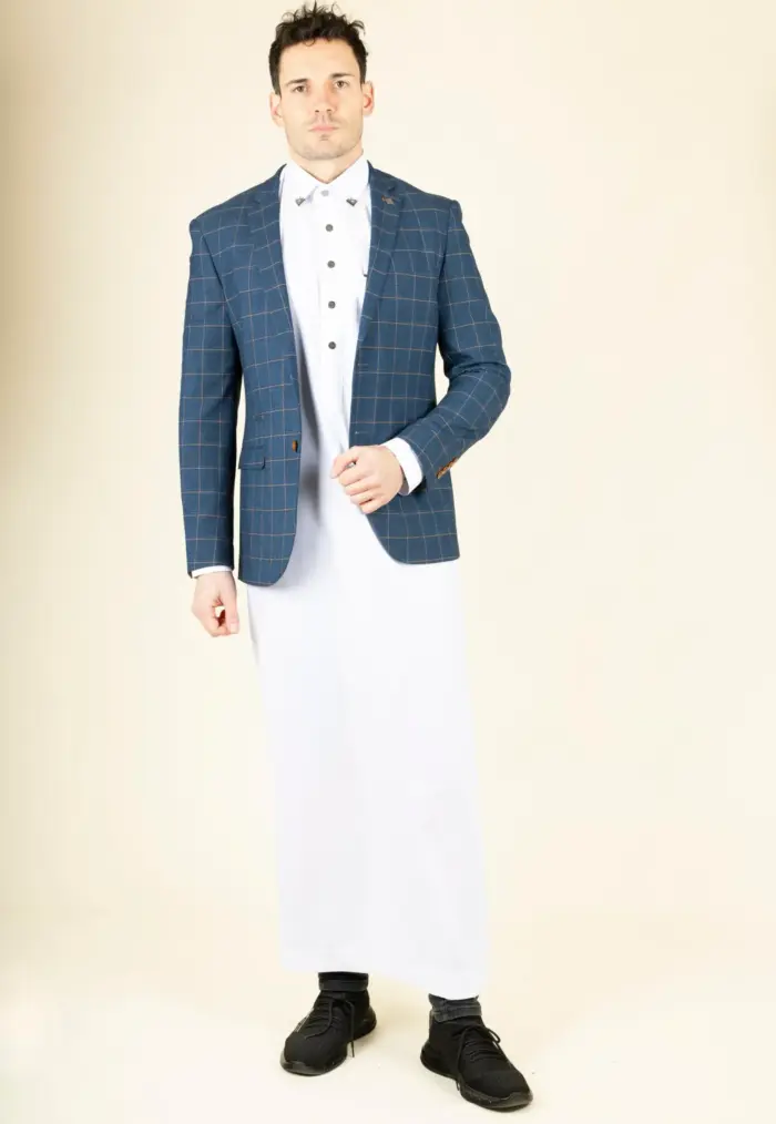 Paul Andrew Hamleys - Men's Blue & Orange Check Blazer - Image 3