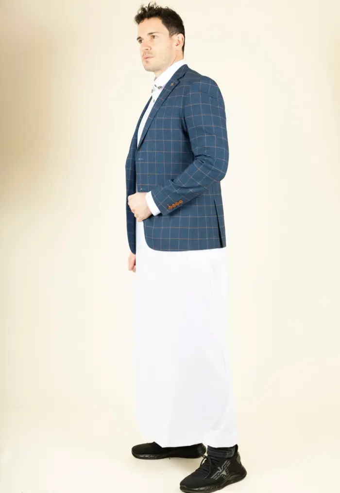 Paul Andrew Hamleys - Men's Blue & Orange Check Blazer - Image 4