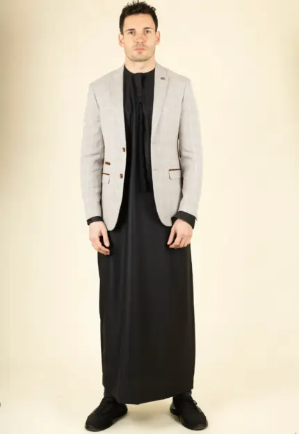 Paul Andrew Leo - Men's Beige Checked Tailored Fit Blazer