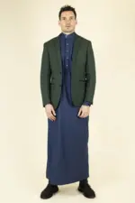 Paul Andrew Leo - Men's Green Checked Tailored Fit Blazer