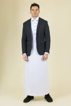 Paul Andrew Madrid - Men's Blue Wine Check Tweed Blazer