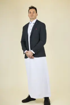 Alternative view of Paul Andrew Madrid - Men's Blue Wine Check Tweed Blazer