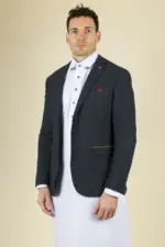 Paul Andrew Madrid - Men's Blue Wine Check Tweed Blazer - Image 3