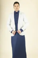 Paul Andrew Mark - Men's Beige Check 2 Button Blazer - Image 4