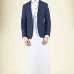 Paul Andrew Mark - Men's Navy Checked Tailored Fit Blazer