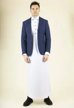 Paul Andrew Mark - Men's Navy Checked Tailored Fit Blazer