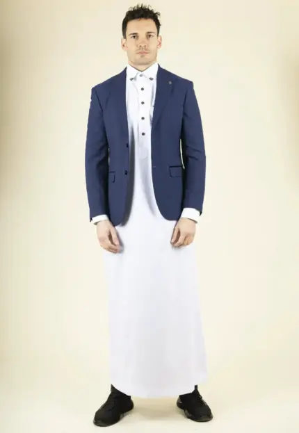 Paul Andrew Mark - Men's Navy Checked Tailored Fit Blazer