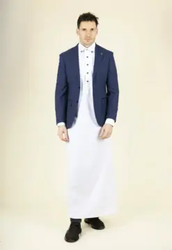 Alternative view of Paul Andrew Mark - Men's Navy Checked Tailored Fit Blazer