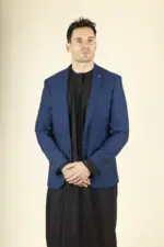 Paul Andrew Mayfair- Men's Plain Blue Blazer Wedding Prom - Image 3