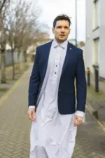 Paul Andrew Mayfair- Men's Plain Navy Wedding Blazer - Image 3