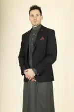 Paul Andrew Parker - Men's Plain Black Funeral Blazer - Image 3