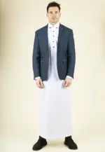 Paul Andrew Scott - Men's Blue Tweed Checked Blazer - Image 4