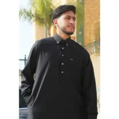 Alternative view of TT-004 - Men's Black Saudi Emirati Thobe Shirt Collar