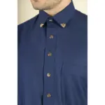 TT-004 - Men's Navy Saudi Emirati Thobe Shirt Collar - Image 3