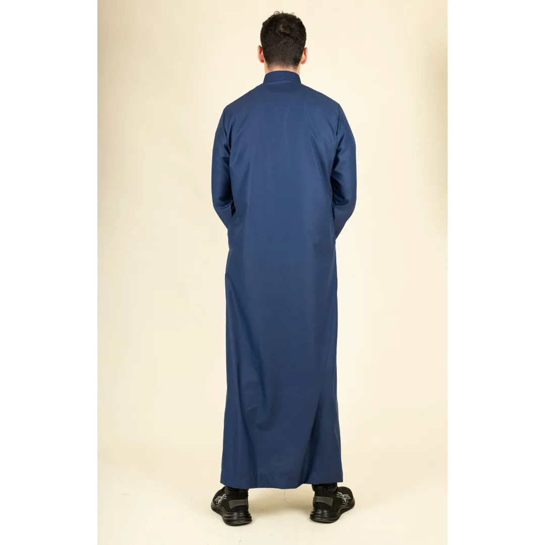Thobez TT-004 - Men's Navy Saudi Emirati Thobe Shirt Collar-7 TT-004 - Men's Navy Saudi Emirati Thobe Shirt Collar - Image 6
