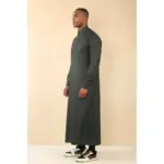 TT-004 - Men's Olive Saudi Emirati Thobe Shirt Collar - Image 5