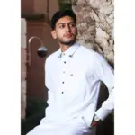 TT-004 - Men's White Saudi Emirati Thobe Shirt Collar - Image 2