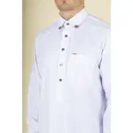 TT-004 - Men's White Saudi Emirati Thobe Shirt Collar - Image 3