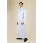 TT-004 - Men's White Saudi Emirati Thobe Shirt Collar - Image 5