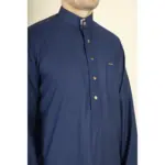 TT-005 - Men's Navy Saudi Emirati Thobe Nehru High Collar - Image 3