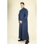 TT-005 - Men's Navy Saudi Emirati Thobe Nehru High Collar - Image 4