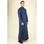 TT-005 - Men's Navy Saudi Emirati Thobe Nehru High Collar - Image 5