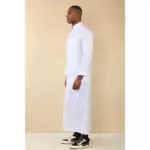 TT-005 - Men's White Saudi Emirati Thobe Nehru High Collar - Image 5