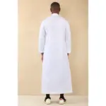 TT-005 - Men's White Saudi Emirati Thobe Nehru High Collar - Image 6